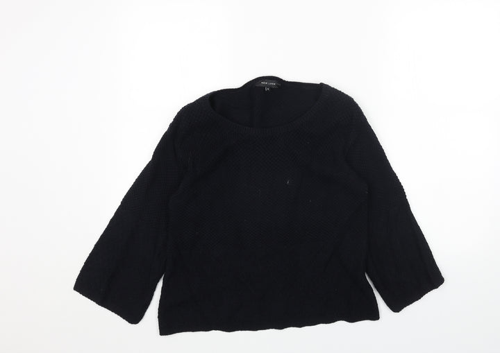 New Look Womens Blue Boat Neck Acrylic Pullover Jumper Size 8