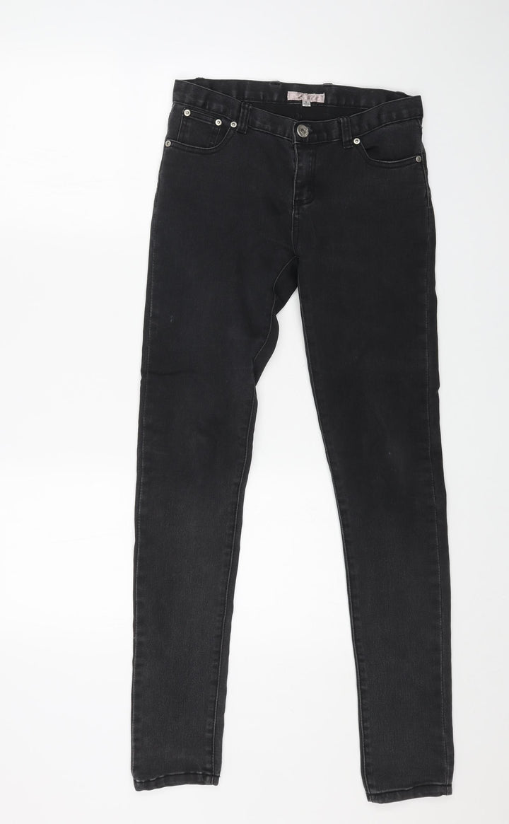 TEMT Womens Black Cotton Skinny Jeans Size 8 L31 in Regular Button