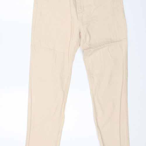 SINTESIS Womens Orange Cotton Straight Jeans Size 14 L30 in Regular Button