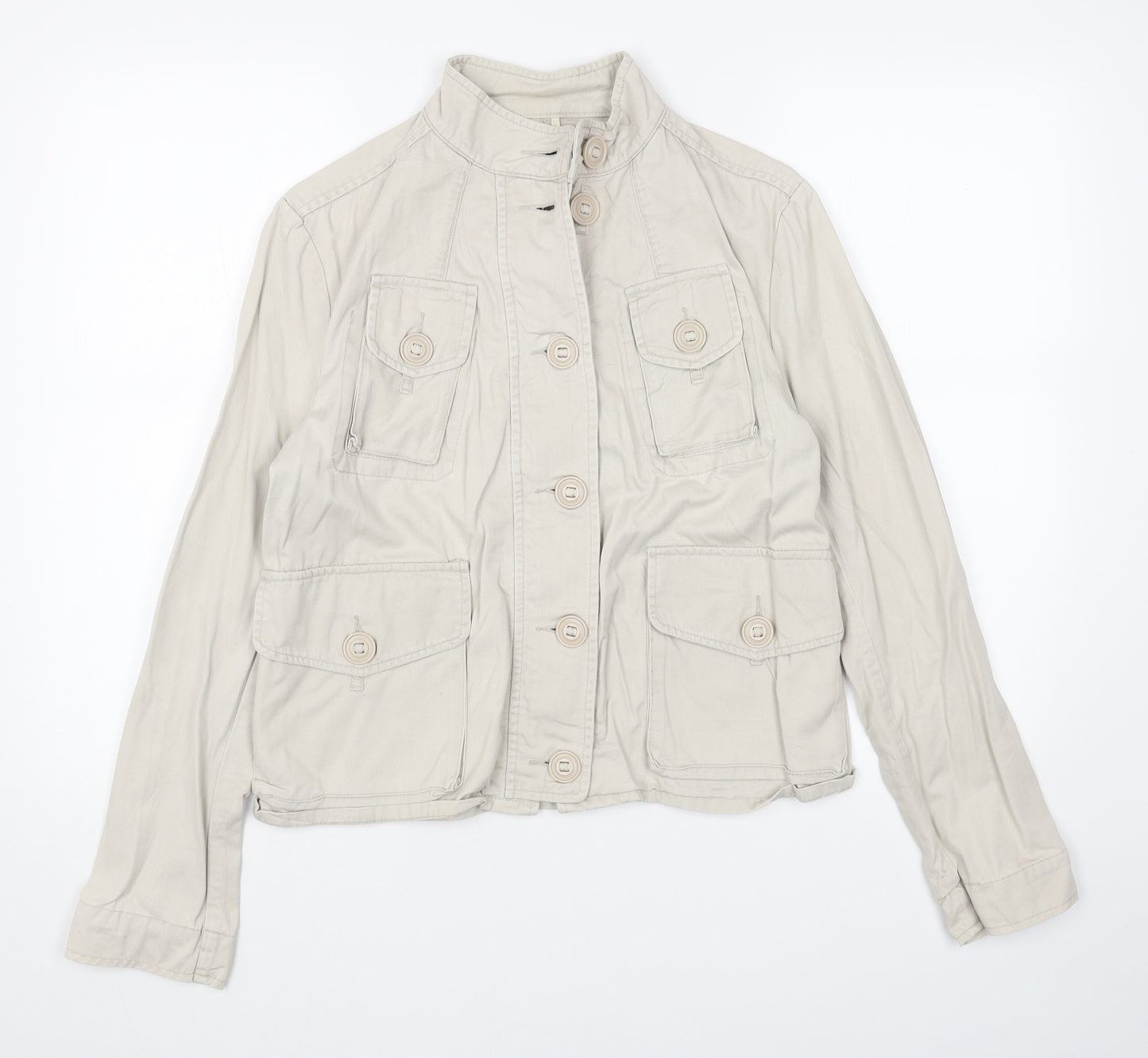 French Connection Womens Beige Jacket Size 14 Button