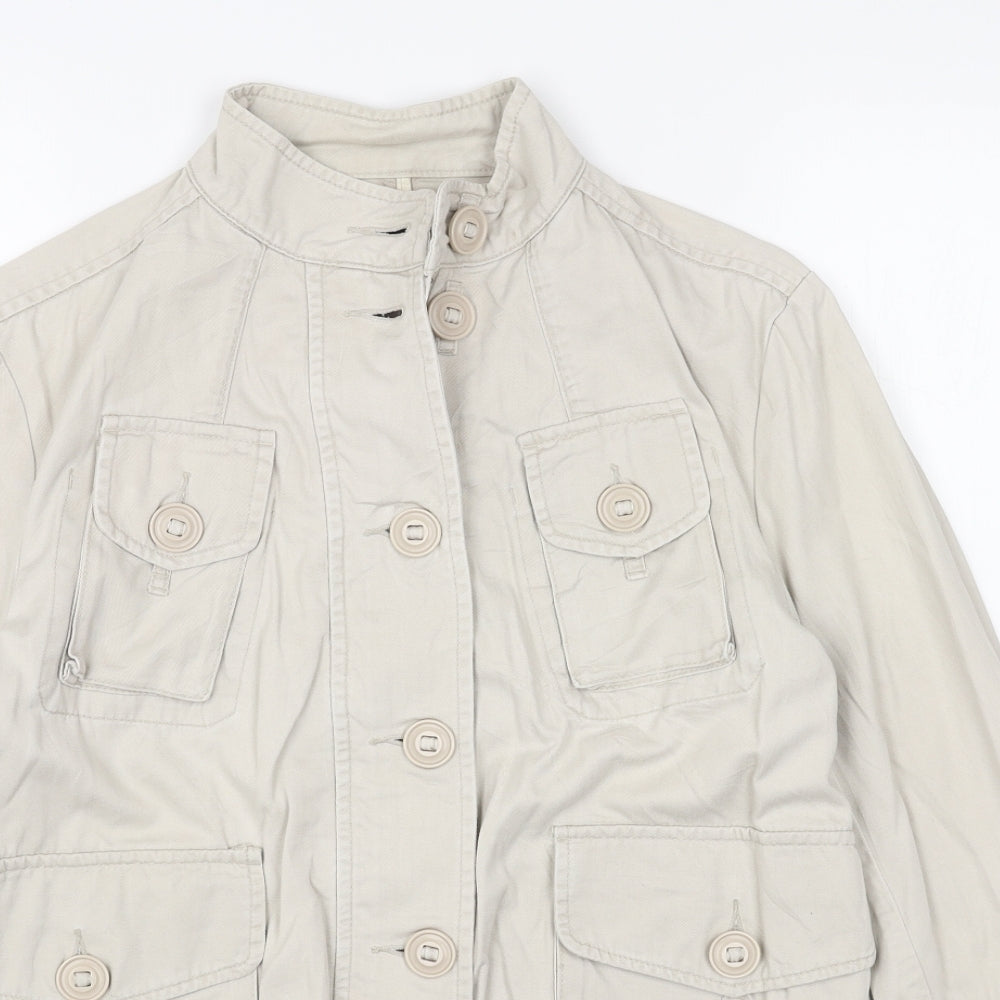 French Connection Womens Beige Jacket Size 14 Button