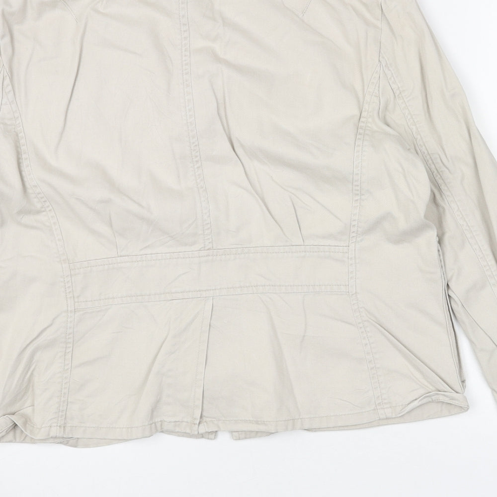 French Connection Womens Beige Jacket Size 14 Button
