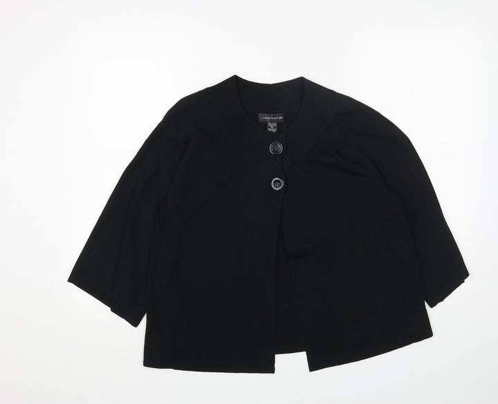 Cable & Gauge Womens Black Round Neck Viscose Cardigan Jumper Size M