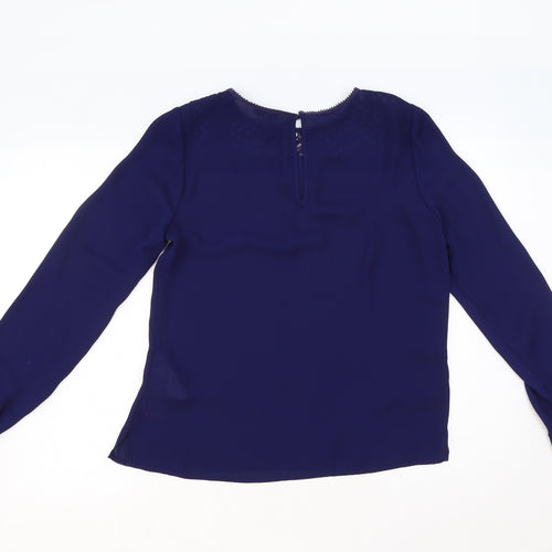 Reiss Womens Blue Polyester Basic T-Shirt Size 12 Round Neck