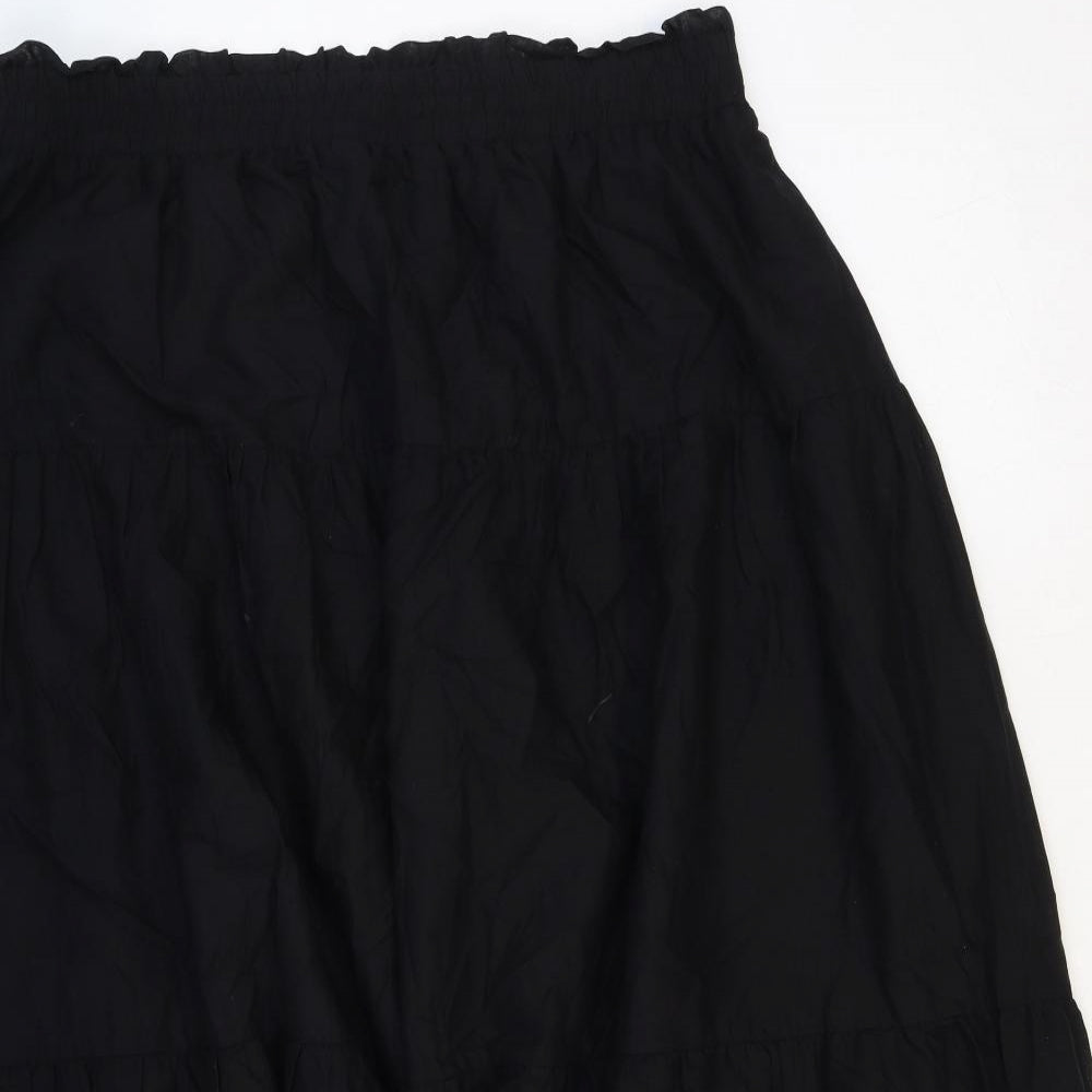 Marks and Spencer Womens Black Polyester Swing Skirt Size 20 Tie