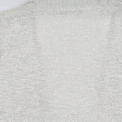 David Emanuel Womens Ivory Collared Polyester Cardigan Jumper Size S