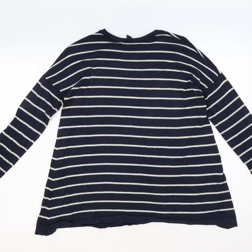 Atmosphere Womens Blue Round Neck Striped Viscose Pullover Jumper Size 12