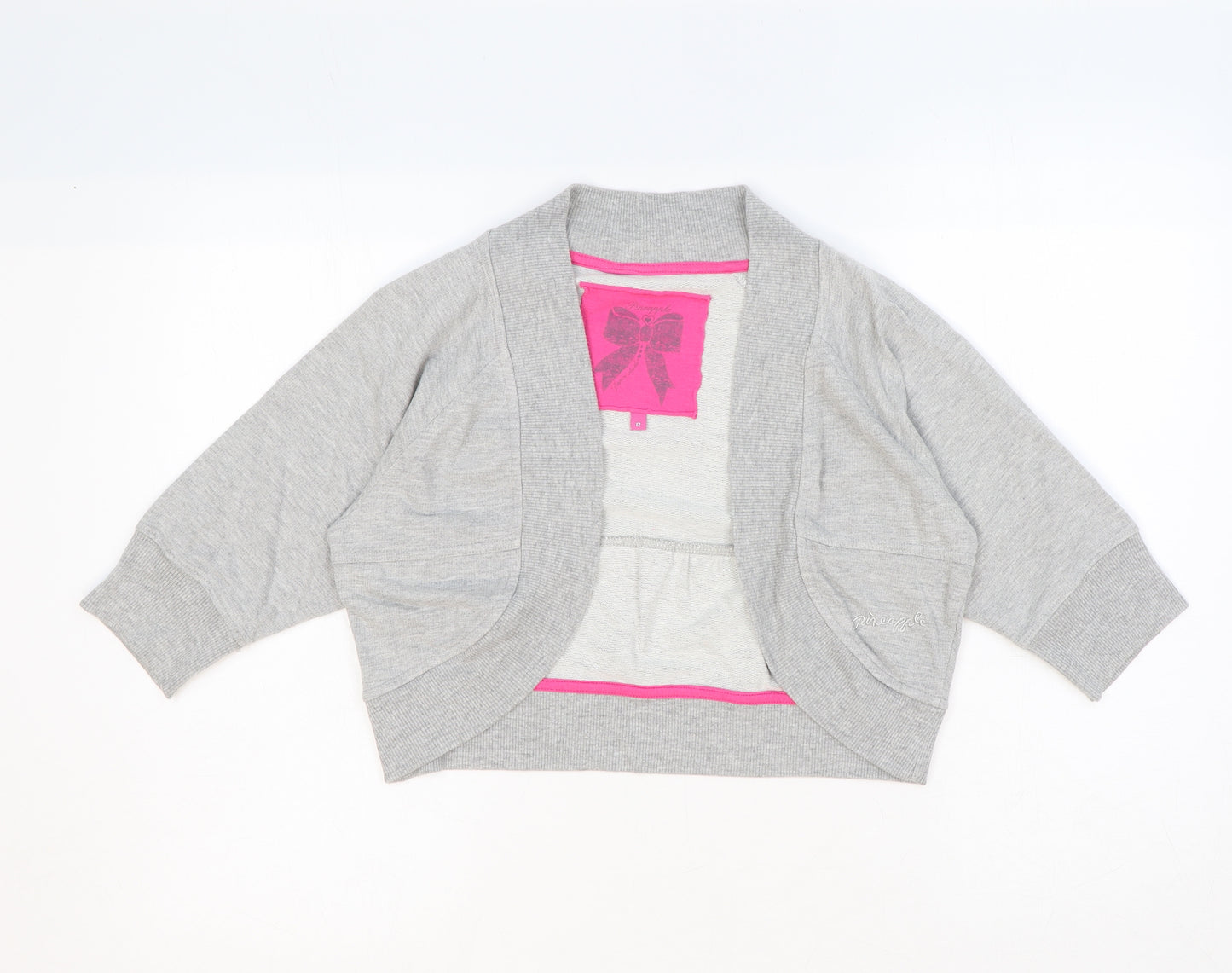 Pineapple Womens Grey V-Neck Cotton Shrug Jumper Size 12