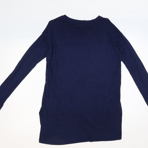 H&M Womens Blue Boat Neck Acrylic Pullover Jumper Size XS