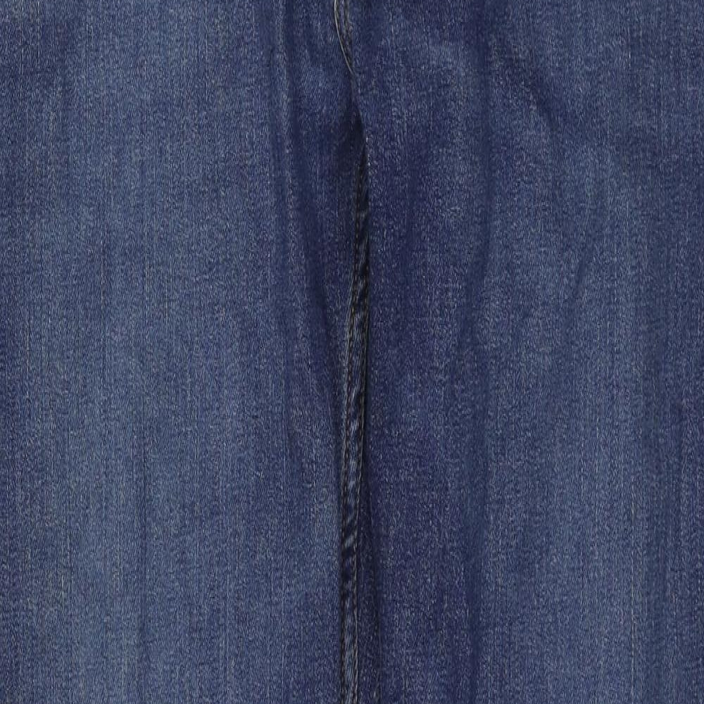 Fat Face Mens Blue Cotton Straight Jeans Size 34 in Slim Zip
