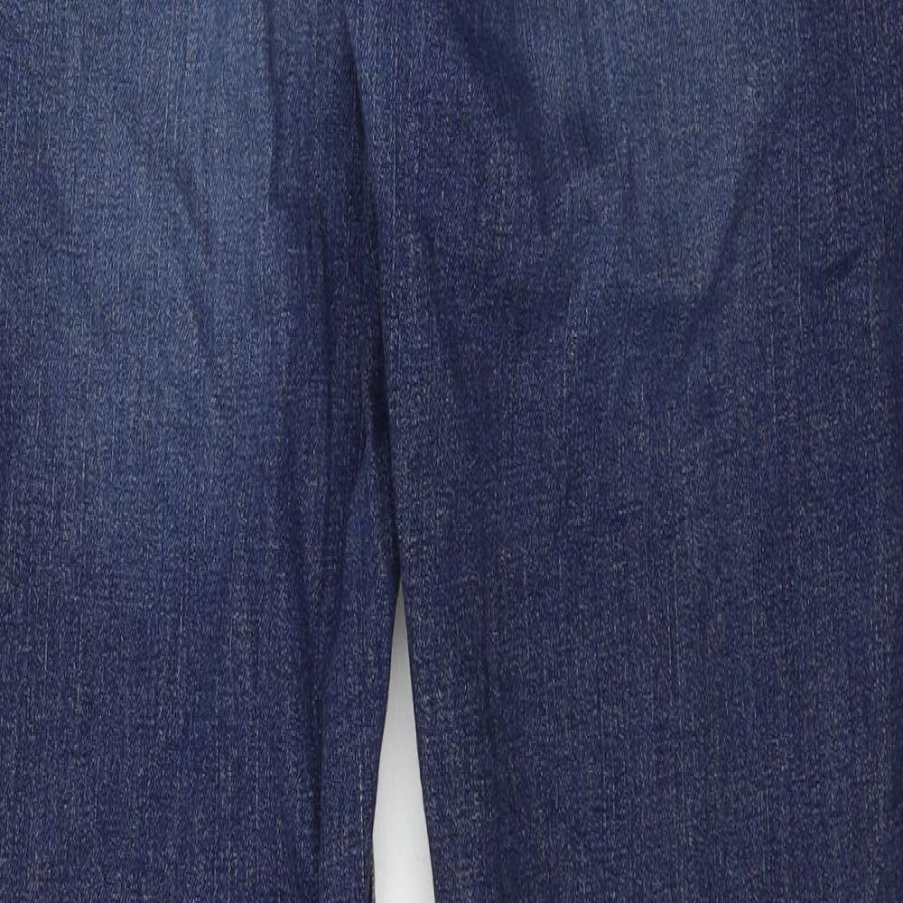 Fat Face Mens Blue Cotton Straight Jeans Size 34 in Slim Zip