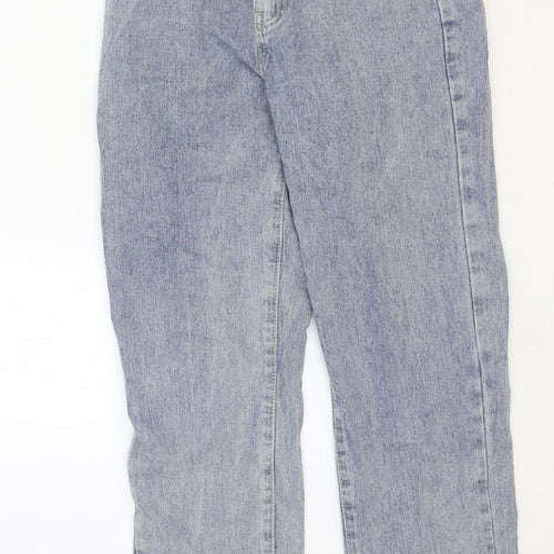 SheIn Womens Blue Cotton Straight Jeans Size 2XS Regular Zip