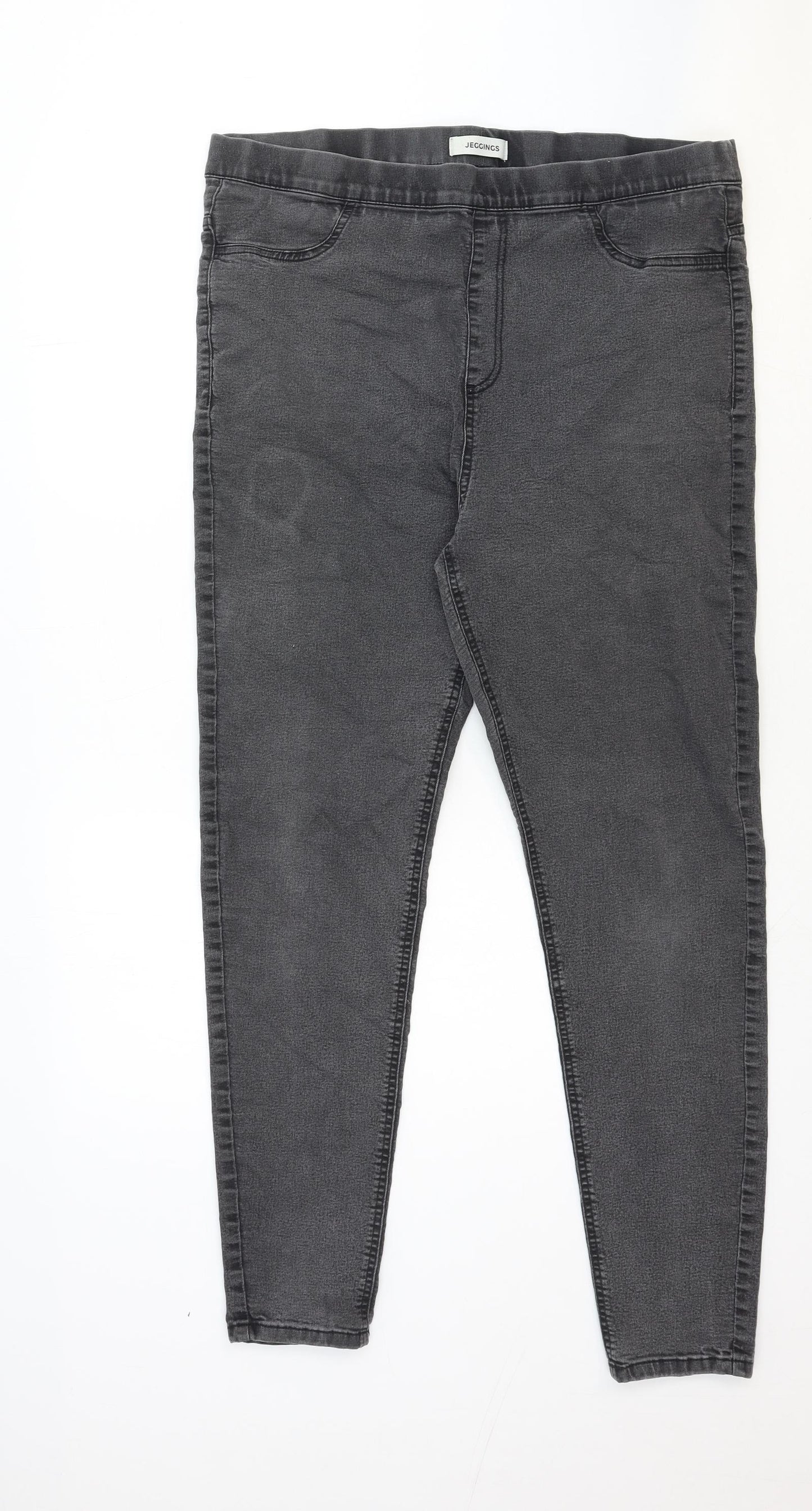 Marks and Spencer Womens Grey Cotton Jegging Jeans Size 18 Regular