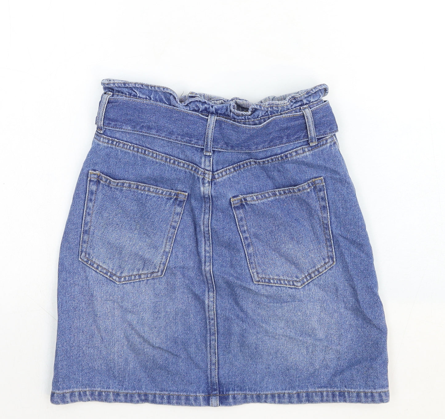 H&M Womens Blue Cotton Straight & Pencil Skirt Size 4XL Zip