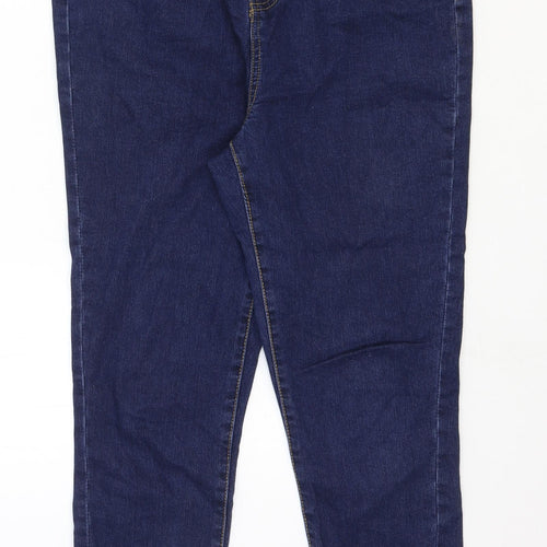 George Womens Blue Cotton Skinny Jeans Size 12 Regular Zip