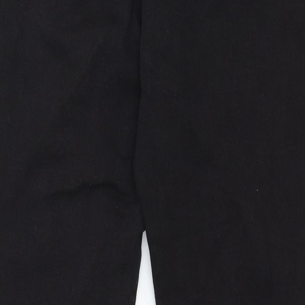 M&Co Womens Black Cotton Straight Jeans Size 16 Regular Zip