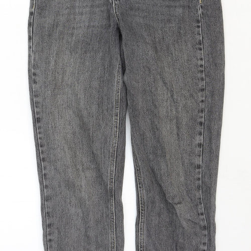 Topshop Womens Grey Cotton Straight Jeans Size 24 in Regular Zip