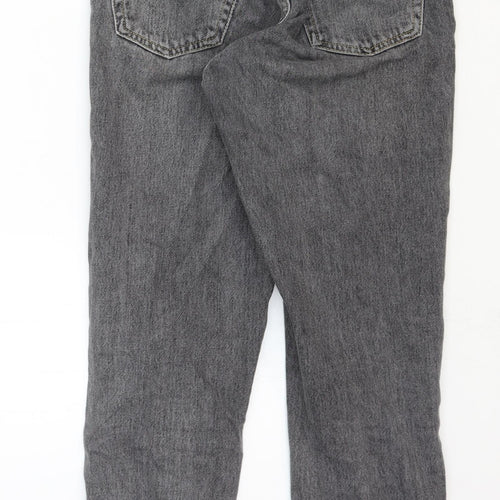 Topshop Womens Grey Cotton Straight Jeans Size 24 in Regular Zip