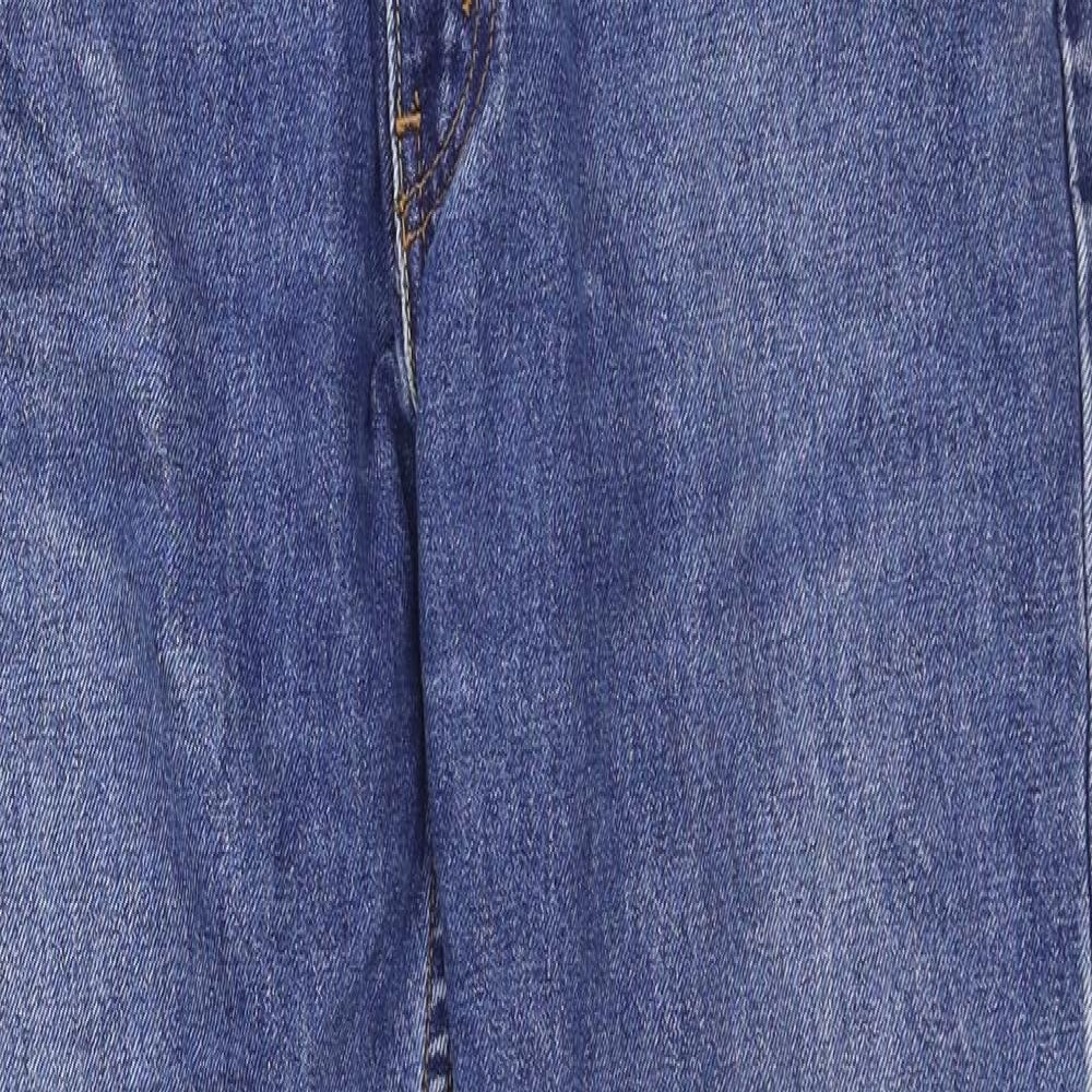 Levi Mens Blue Cotton Straight Jeans Size 34 in Regular Zip
