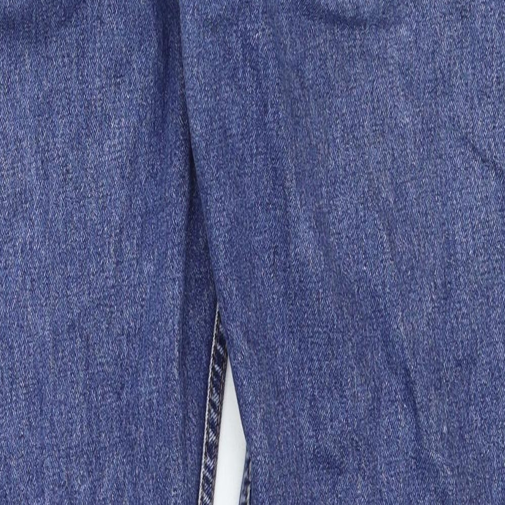 Levi Mens Blue Cotton Straight Jeans Size 34 in Regular Zip