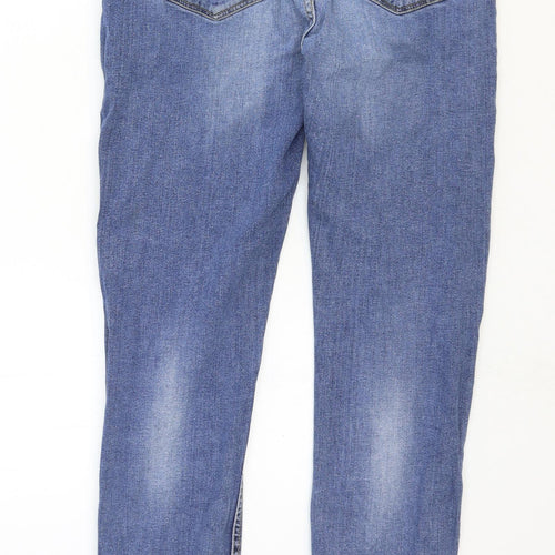 Boohoo Mens Blue Cotton Skinny Jeans Size 32 in Regular Zip