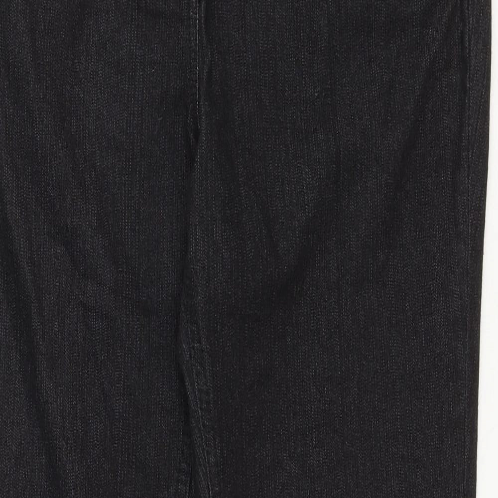 Debenhams Womens Black Cotton Bootcut Jeans Size 12 Regular Zip