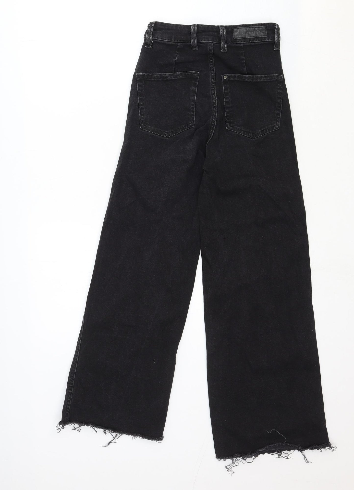 &Denim Womens Black Cotton Wide-Leg Jeans Size 4XL Regular Zip