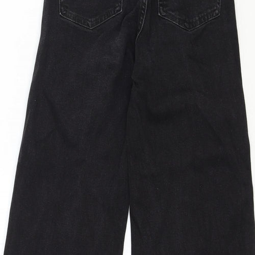 &Denim Womens Black Cotton Wide-Leg Jeans Size 4XL Regular Zip