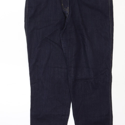 TU Womens Blue Cotton Straight Jeans Size 32 in Regular Zip