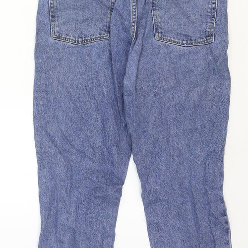 Topshop Womens Blue Cotton Straight Jeans Size 28 in Regular Zip