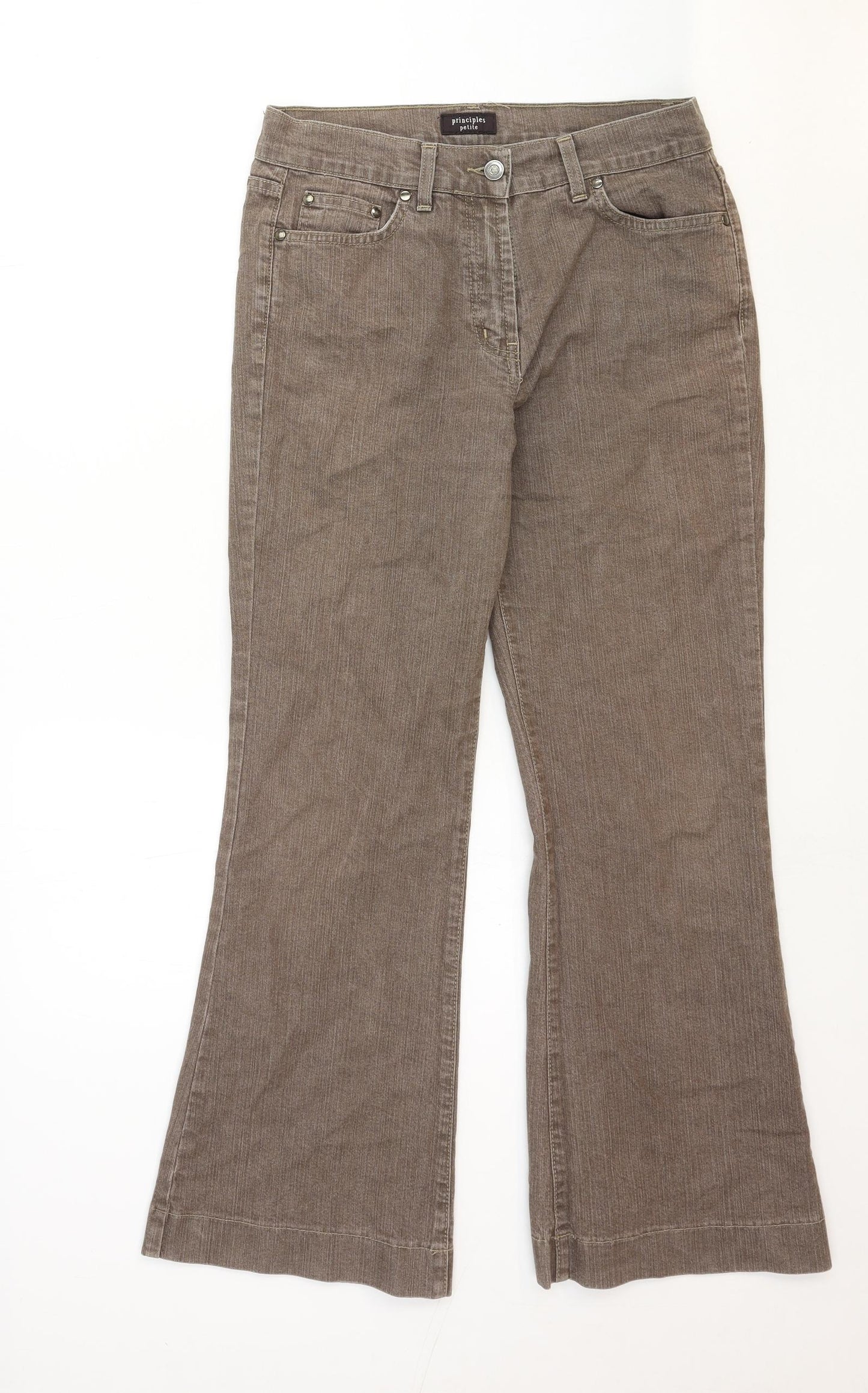 Principles Womens Brown Cotton Bootcut Jeans Size 30 in Regular Zip