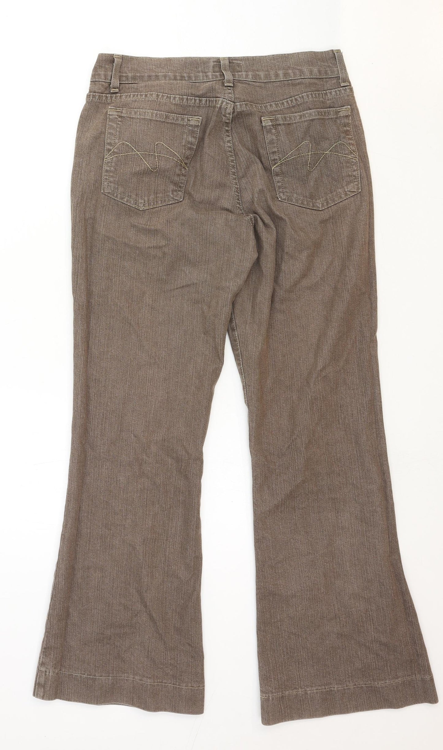 Principles Womens Brown Cotton Bootcut Jeans Size 30 in Regular Zip