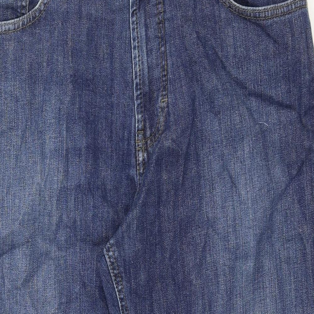 BRAX Mens Blue Cotton Straight Jeans Size 32 in Regular Zip