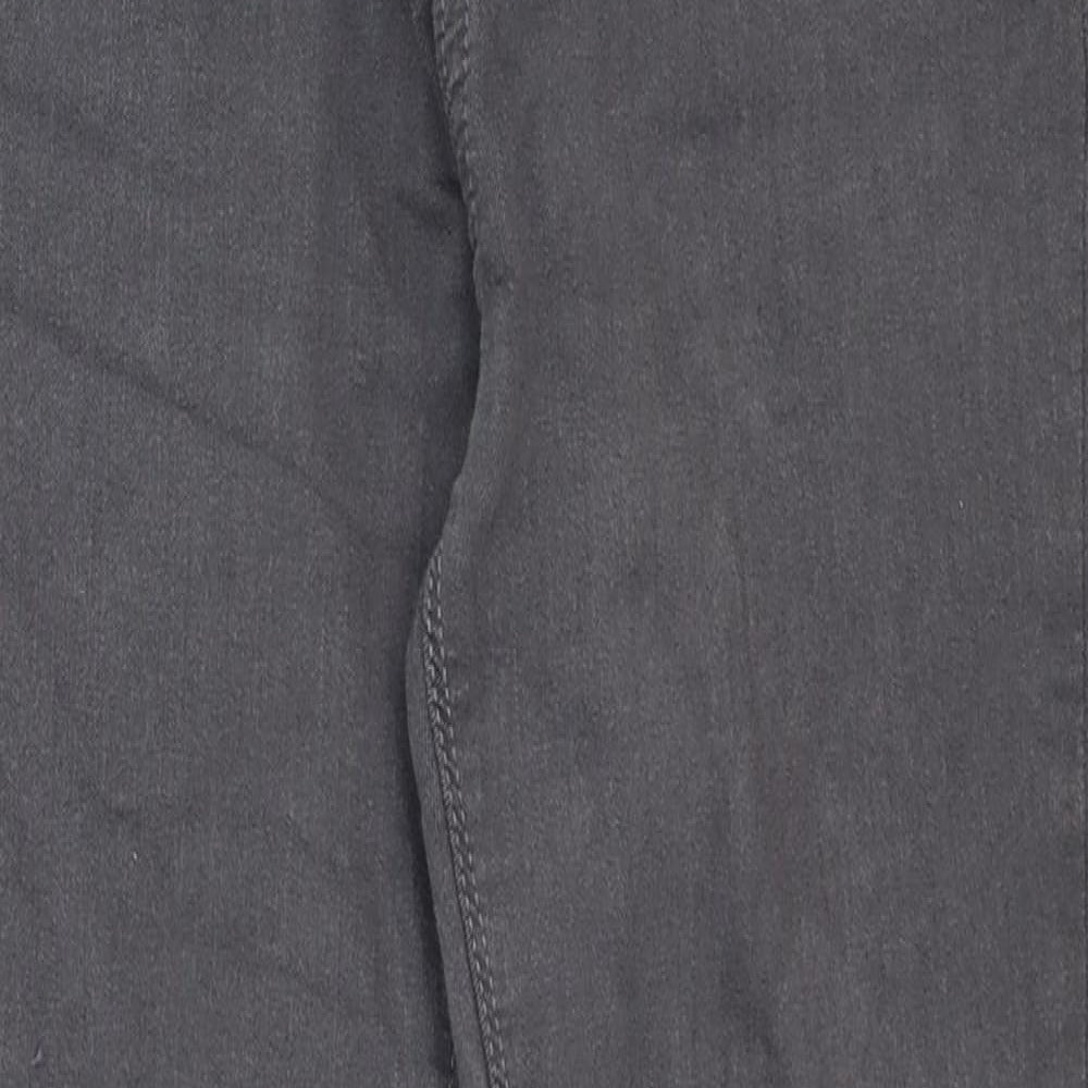 Fat Face Womens Grey Cotton Straight Jeans Size 10 Regular Zip