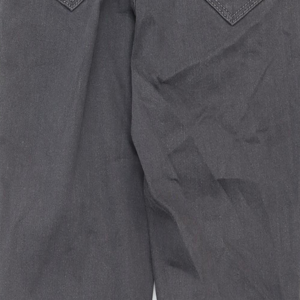 Fat Face Womens Grey Cotton Straight Jeans Size 10 Regular Zip