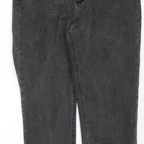 ASOS Womens Black Cotton Straight Jeans Size 34 in Regular Zip