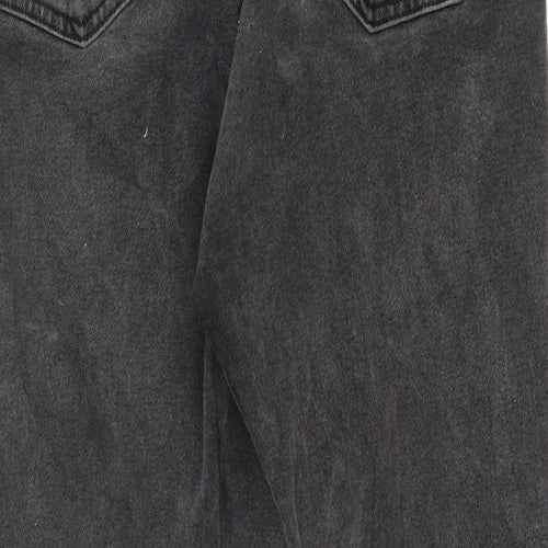 ASOS Womens Black Cotton Straight Jeans Size 34 in Regular Zip