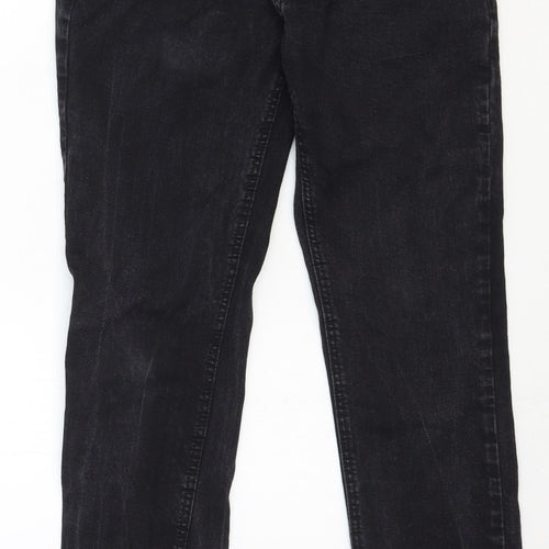 Denim & Co. Womens Black Cotton Straight Jeans Size 30 Regular Zip