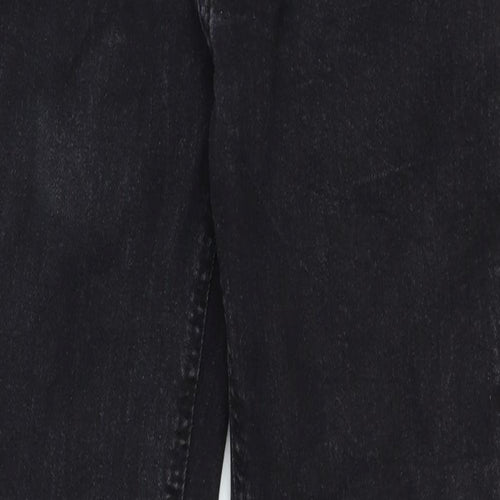 Denim & Co. Womens Black Cotton Straight Jeans Size 30 Regular Zip
