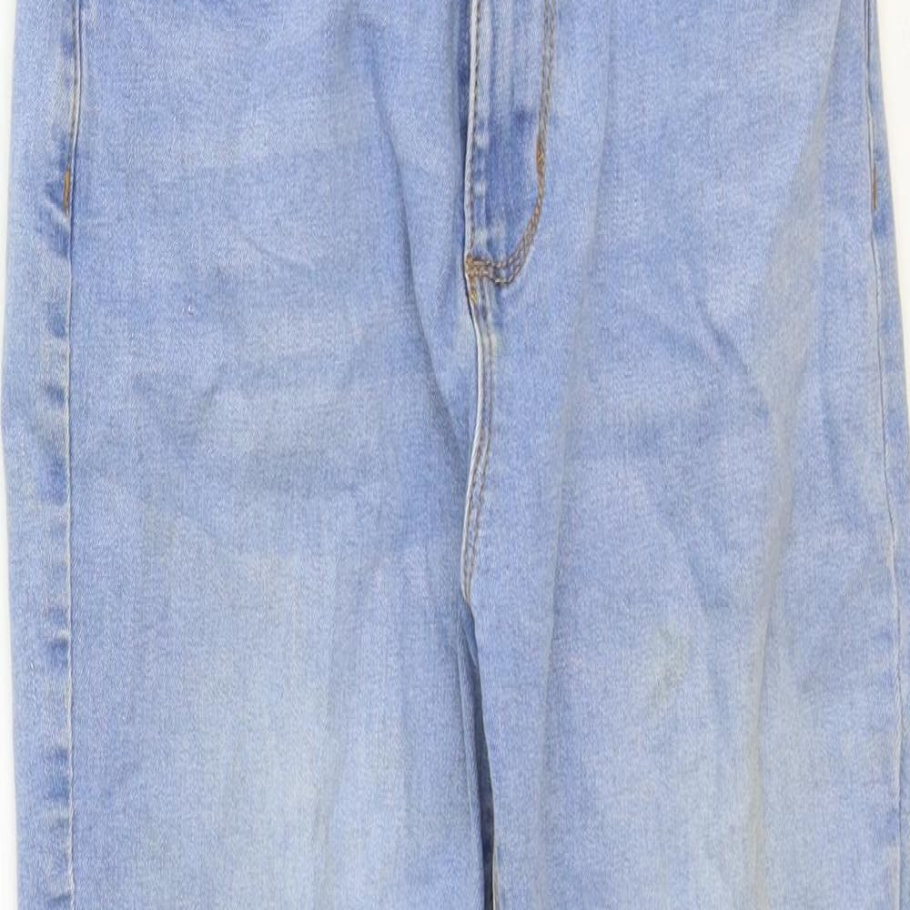 Denim & Co. Girls Blue Cotton Skinny Jeans Size 12-13 Years Regular Zip