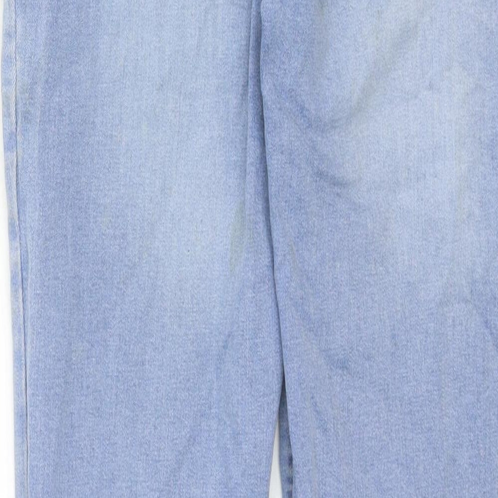 Denim & Co. Girls Blue Cotton Skinny Jeans Size 12-13 Years Regular Zip