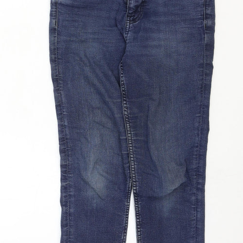 Marks and Spencer Womens Blue Cotton Skinny Jeans Size 8 Regular Zip