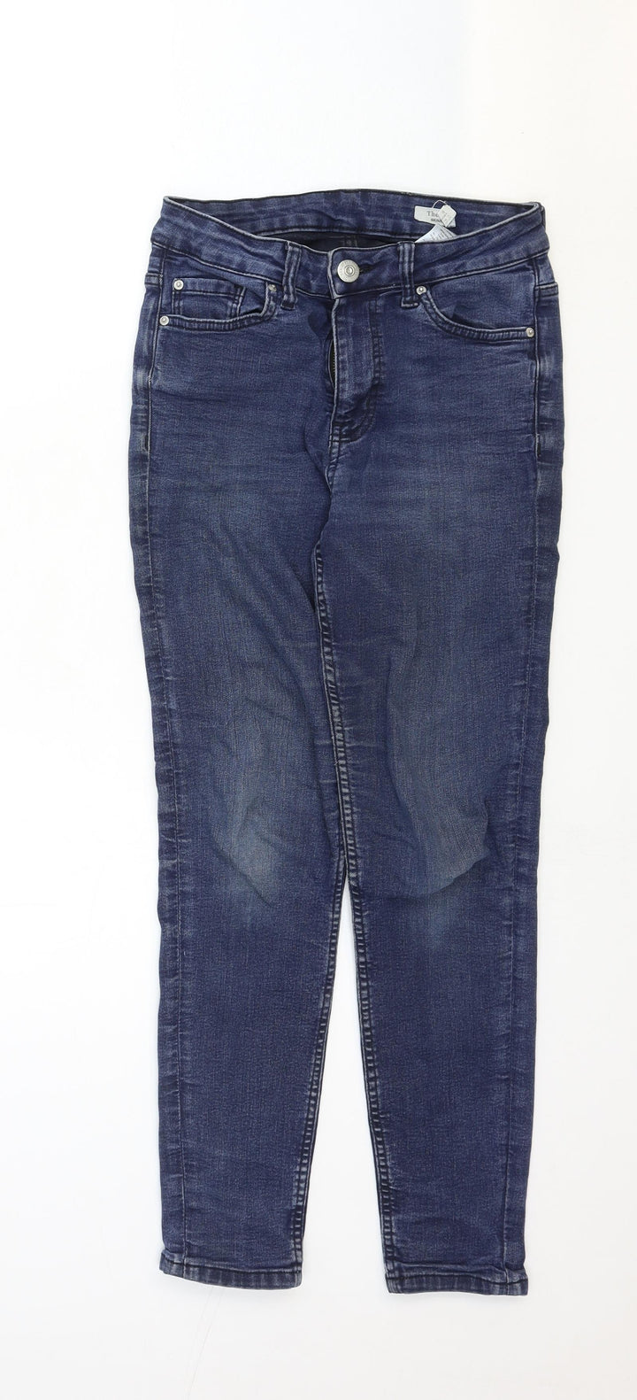 Marks and Spencer Womens Blue Cotton Skinny Jeans Size 8 Regular Zip
