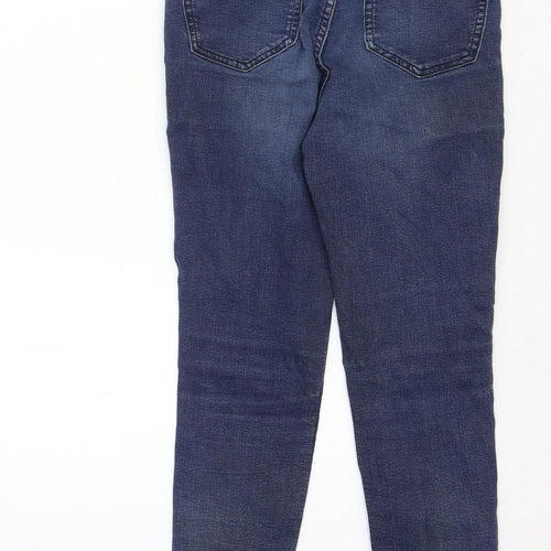 Marks and Spencer Womens Blue Cotton Skinny Jeans Size 8 Regular Zip