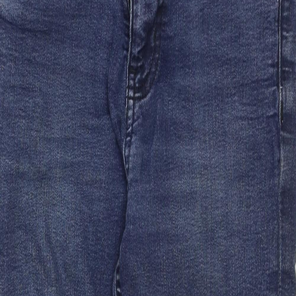 Marks and Spencer Womens Blue Cotton Skinny Jeans Size 8 Regular Zip