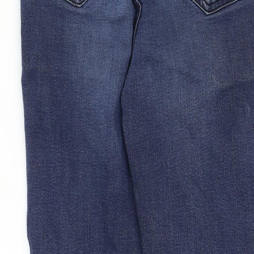 Marks and Spencer Womens Blue Cotton Skinny Jeans Size 8 Regular Zip