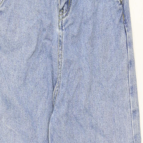 Preworn Womens Blue Cotton Straight Jeans Size 26 in Regular Zip
