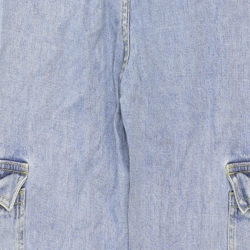 Preworn Womens Blue Cotton Straight Jeans Size 26 in Regular Zip