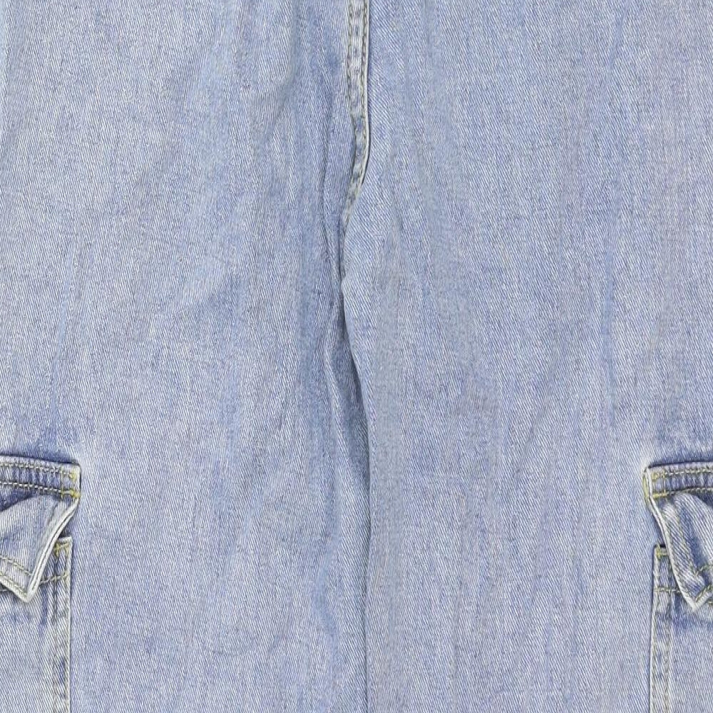 Preworn Womens Blue Cotton Straight Jeans Size 26 in Regular Zip