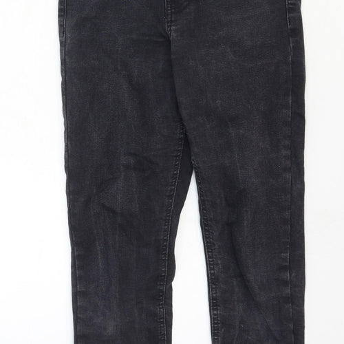Topshop Womens Black Cotton Skinny Jeans Size 25 in Regular Zip